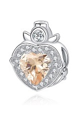 terrific little silver angel wings topaz birthstone charm for babies and children
